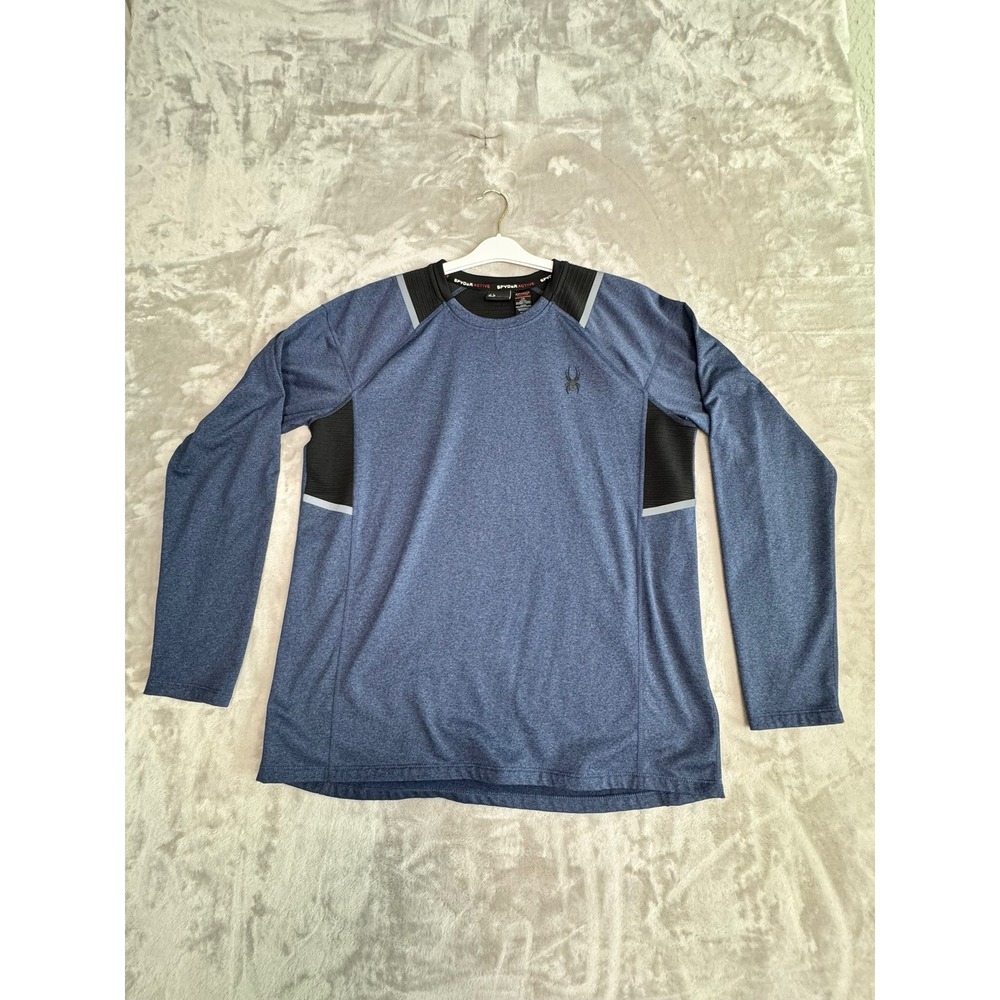 Spyder Active Men's Blue‎ Long Sleeve Athletic Shirt L/G Excellent Condition